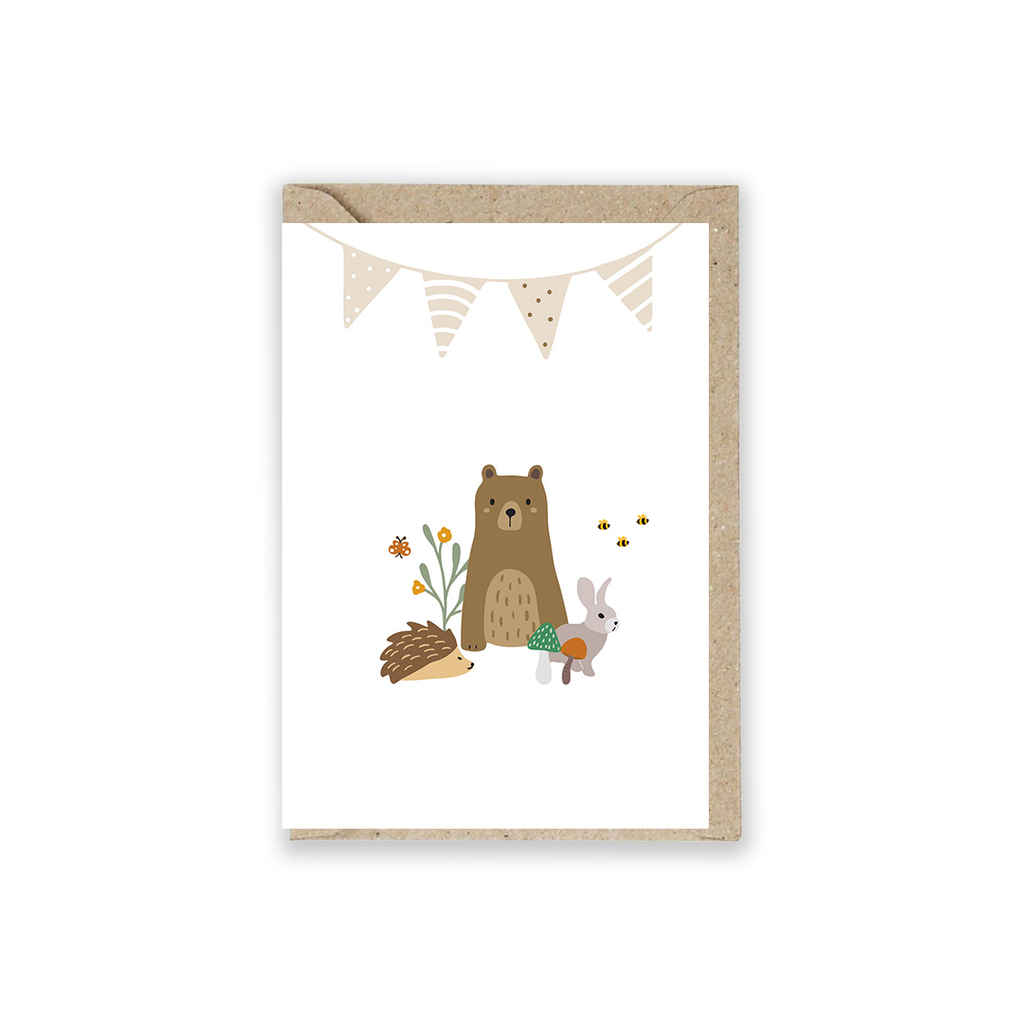 Grusskarte "Animal Party" 5 Stück