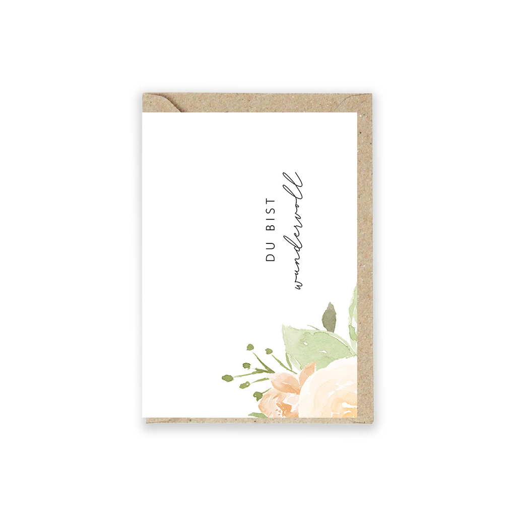 Grusskarte "Du bist wundervoll" 5 Stück