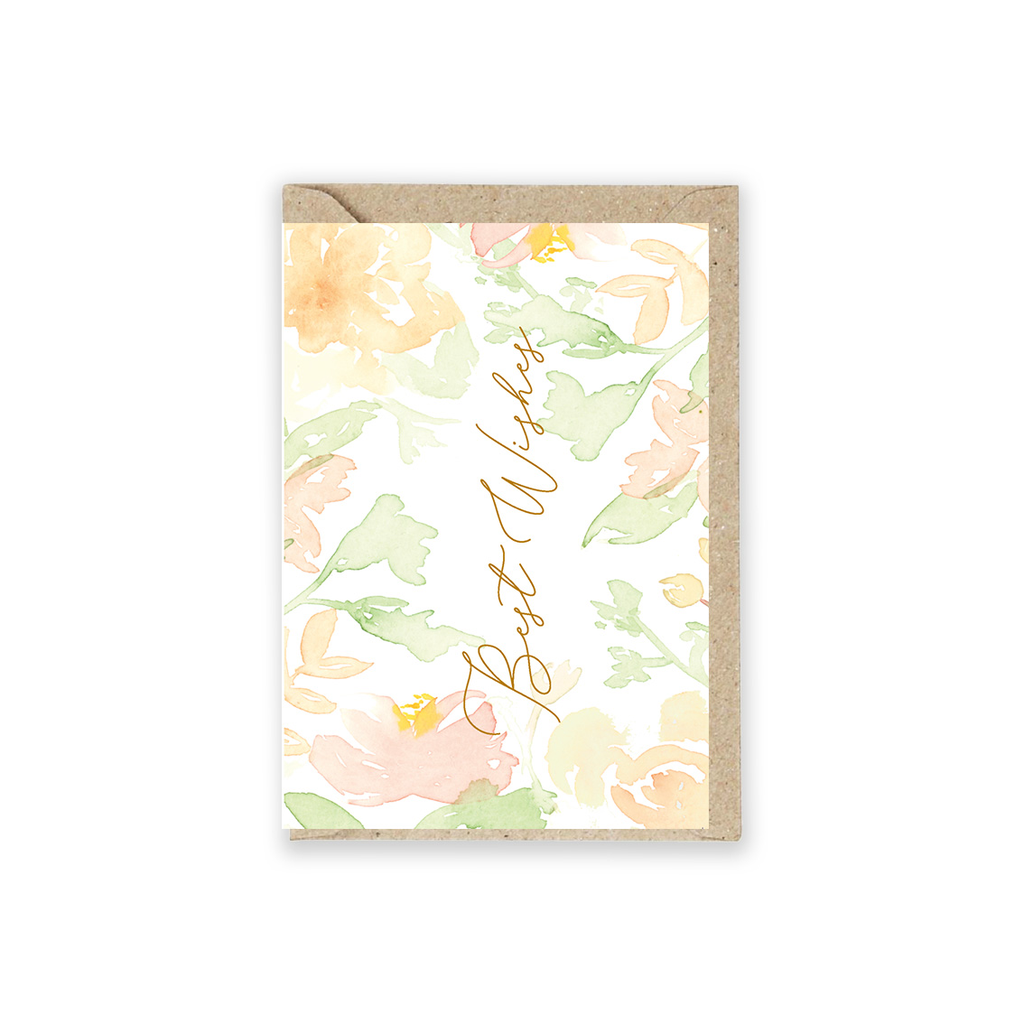 Grusskarte Fleur "Best Wishes" 5 Stück