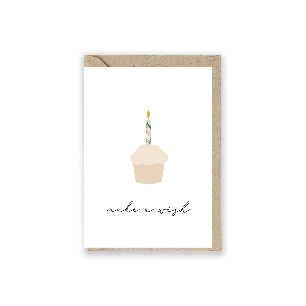 Grusskarte Geburtstag "Cupcake - Make a Wish" 5 Stück