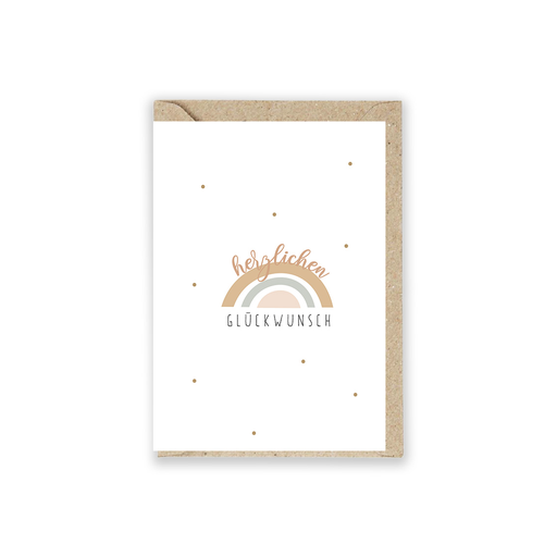 [GK 0.64-5] Grusskarte Regenbogen "Herzlichen Glückwunsch" 5 Stück
