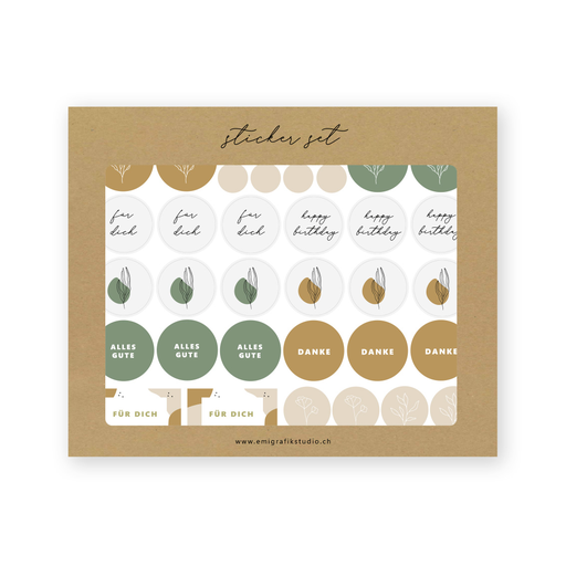 [SB 7.9-5] Sticker Set Erdtöne & Blüten 5 Stück
