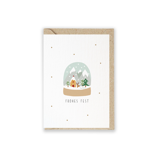 [GK 0.14-5] Weihnachtskarte Kristallkugel "Frohes-Fest" 5 Stück